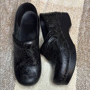 Dansko Black Slip-On Loafers with Polished Finish